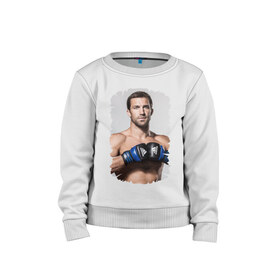 Детский свитшот хлопок с принтом Luke Rockhold (MMA) в городе Новоалтайск, 100% хлопок | круглый вырез горловины, эластичные манжеты, пояс и воротник | ufc