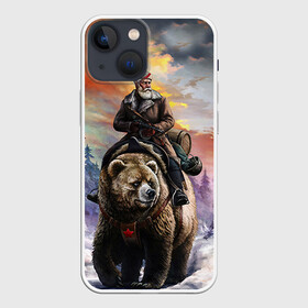 Чехол для iPhone 13 mini с принтом Медведь в городе Новоалтайск,  |  | лес | медведь | мишка | патриот | россия | я русский