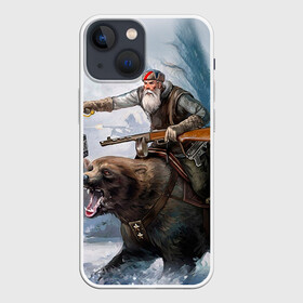 Чехол для iPhone 13 mini с принтом Медведь в городе Новоалтайск,  |  | медведь | мишка | патриот | россия | я русский