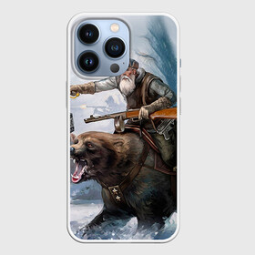 Чехол для iPhone 13 Pro с принтом Медведь в городе Новоалтайск,  |  | Тематика изображения на принте: медведь | мишка | патриот | россия | я русский