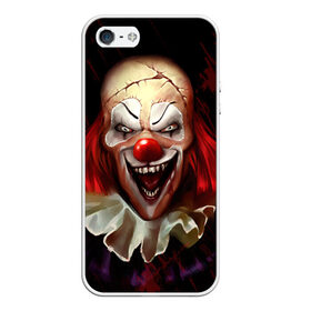 Чехол для iPhone 5/5S матовый с принтом Зомби клоун в городе Новоалтайск, Силикон | Область печати: задняя сторона чехла, без боковых панелей | Тематика изображения на принте: halloween | злодей | злой | клоун | монстр | хэлоуин