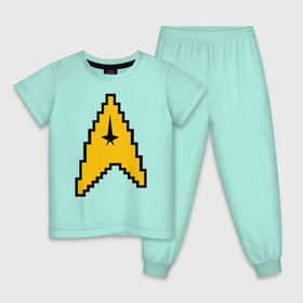 Детская пижама хлопок с принтом Star Trek 8 bit в городе Новоалтайск, 100% хлопок |  брюки и футболка прямого кроя, без карманов, на брюках мягкая резинка на поясе и по низу штанин
 | star trek 8 bit звездный путь пиксели