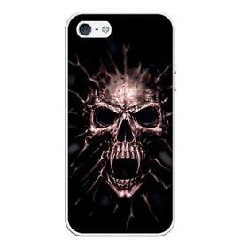 Чехол для Apple iPhone 5/5S силиконовый с принтом Scary skull в городе Новоалтайск, Силикон | Область печати: задняя сторона чехла, без боковых панелей | skull | skulls | череп | черепа