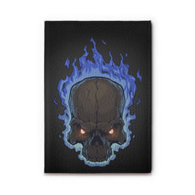 Обложка для автодокументов с принтом Fire skull в городе Новоалтайск, натуральная кожа |  размер 19,9*13 см; внутри 4 больших “конверта” для документов и один маленький отдел — туда идеально встанут права | skull | skulls | череп | черепа