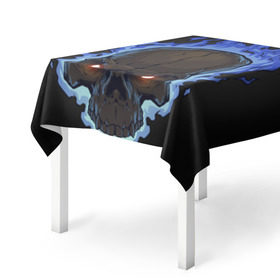 Скатерть 3D с принтом Fire skull в городе Новоалтайск, 100% полиэстер (ткань не мнется и не растягивается) | Размер: 150*150 см | skull | skulls | череп | черепа