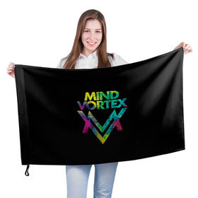 Флаг 3D с принтом MIND VORTEX в городе Новоалтайск, 100% полиэстер | плотность ткани — 95 г/м2, размер — 67 х 109 см. Принт наносится с одной стороны | Тематика изображения на принте: and | dnb | drumm | mind | pirate | station | vortex | бэйс | вортекс | драм | майнд | пиратская | станция