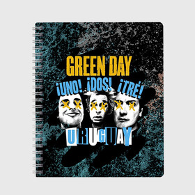 Тетрадь с принтом Green Day в городе Новоалтайск, 100% бумага | 48 листов, плотность листов — 60 г/м2, плотность картонной обложки — 250 г/м2. Листы скреплены сбоку удобной пружинной спиралью. Уголки страниц и обложки скругленные. Цвет линий — светло-серый
 | green day | rock | грин дей | рок