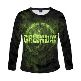 Женский лонгслив 3D с принтом Green Day в городе Новоалтайск, 100% полиэстер | длинные рукава, круглый вырез горловины, полуприлегающий силуэт | green day | rock | грин дей | рок