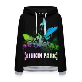 Женская толстовка 3D с принтом Linkin Park в городе Новоалтайск, 100% полиэстер  | двухслойный капюшон со шнурком для регулировки, мягкие манжеты на рукавах и по низу толстовки, спереди карман-кенгуру с мягким внутренним слоем. | linkin park | rock | линкин парк | рок