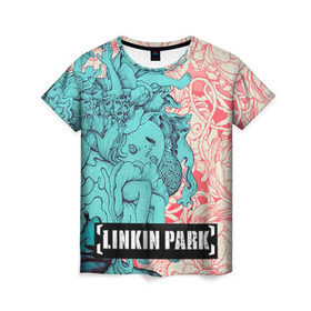 Женская футболка 3D с принтом Linkin Park в городе Новоалтайск, 100% полиэфир ( синтетическое хлопкоподобное полотно) | прямой крой, круглый вырез горловины, длина до линии бедер | linkin park | rock | линкин парк | рок