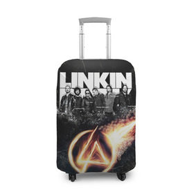 Чехол для чемодана 3D с принтом Linkin Park в городе Новоалтайск, 86% полиэфир, 14% спандекс | двустороннее нанесение принта, прорези для ручек и колес | linkin park | rock | линкин парк | рок