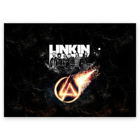 Поздравительная открытка с принтом Linkin Park в городе Новоалтайск, 100% бумага | плотность бумаги 280 г/м2, матовая, на обратной стороне линовка и место для марки
 | Тематика изображения на принте: linkin park | rock | линкин парк | рок