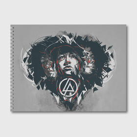 Альбом для рисования с принтом Linkin Park в городе Новоалтайск, 100% бумага
 | матовая бумага, плотность 200 мг. | linkin park | rock | линкин парк | рок