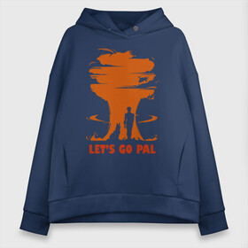 Женское худи Oversize хлопок с принтом Lets Go Pal в городе Новоалтайск, френч-терри — 70% хлопок, 30% полиэстер. Мягкий теплый начес внутри —100% хлопок | боковые карманы, эластичные манжеты и нижняя кромка, капюшон на магнитной кнопке | lets go pal fallout 4 фаллаут убежище vault