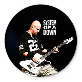 Коврик круглый с принтом System of a Down в городе Новоалтайск, резина и полиэстер | круглая форма, изображение наносится на всю лицевую часть | hard rock | metal | rock | serj | system of a down | tankian | метал | рок | систем | танкян | хардрок