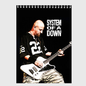 Скетчбук с принтом System of a Down в городе Новоалтайск, 100% бумага
 | 48 листов, плотность листов — 100 г/м2, плотность картонной обложки — 250 г/м2. Листы скреплены сверху удобной пружинной спиралью | hard rock | metal | rock | serj | system of a down | tankian | метал | рок | систем | танкян | хардрок