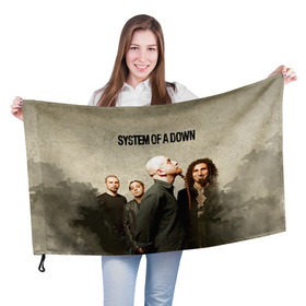 Флаг 3D с принтом System of a Down в городе Новоалтайск, 100% полиэстер | плотность ткани — 95 г/м2, размер — 67 х 109 см. Принт наносится с одной стороны | hard rock | metal | rock | serj | system of a down | tankian | метал | рок | систем | танкян | хардрок
