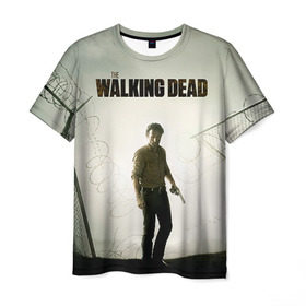 Мужская футболка 3D с принтом The Walking Dead в городе Новоалтайск, 100% полиэфир | прямой крой, круглый вырез горловины, длина до линии бедер | Тематика изображения на принте: зомби