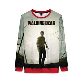 Женский свитшот 3D с принтом The Walking Dead в городе Новоалтайск, 100% полиэстер с мягким внутренним слоем | круглый вырез горловины, мягкая резинка на манжетах и поясе, свободная посадка по фигуре | зомби