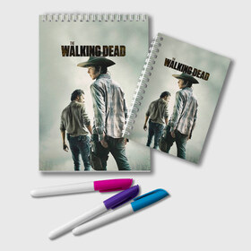 Блокнот с принтом The Walking Dead в городе Новоалтайск, 100% бумага | 48 листов, плотность листов — 60 г/м2, плотность картонной обложки — 250 г/м2. Листы скреплены удобной пружинной спиралью. Цвет линий — светло-серый
 | Тематика изображения на принте: зомби