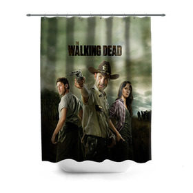 Штора 3D для ванной с принтом The Walking Dead в городе Новоалтайск, 100% полиэстер | плотность материала — 100 г/м2. Стандартный размер — 146 см х 180 см. По верхнему краю — пластиковые люверсы для креплений. В комплекте 10 пластиковых колец | зомби