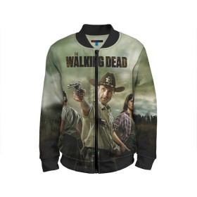 Детский бомбер 3D с принтом The Walking Dead в городе Новоалтайск, 100% полиэстер | застегивается на молнию, по бокам два кармана без застежек, мягкие манжеты, по низу бомбера и на воротнике — эластичная резинка | зомби