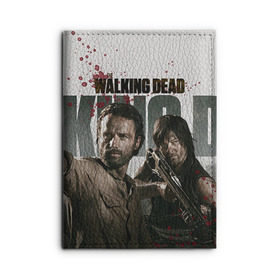 Обложка для автодокументов с принтом The Walking Dead в городе Новоалтайск, натуральная кожа |  размер 19,9*13 см; внутри 4 больших “конверта” для документов и один маленький отдел — туда идеально встанут права | Тематика изображения на принте: зомби