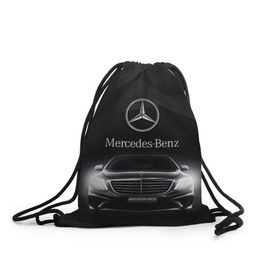 Рюкзак-мешок 3D с принтом Mercedes в городе Новоалтайск, 100% полиэстер | плотность ткани — 200 г/м2, размер — 35 х 45 см; лямки — толстые шнурки, застежка на шнуровке, без карманов и подкладки | amg | benz | mercedes | бенс | бенц | мерседес