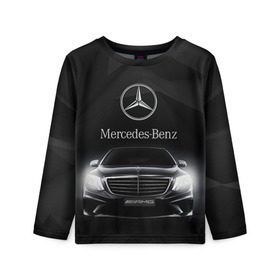 Детский лонгслив 3D с принтом Mercedes в городе Новоалтайск, 100% полиэстер | длинные рукава, круглый вырез горловины, полуприлегающий силуэт
 | amg | benz | mercedes | бенс | бенц | мерседес