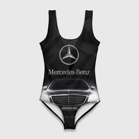 Купальник-боди 3D с принтом Mercedes в городе Новоалтайск, 82% полиэстер, 18% эластан | Круглая горловина, круглый вырез на спине | amg | benz | mercedes | бенс | бенц | мерседес