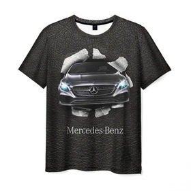 Мужская футболка 3D с принтом Mercedes в городе Новоалтайск, 100% полиэфир | прямой крой, круглый вырез горловины, длина до линии бедер | amg | benz | mercedes | бенс | бенц | кожа | мерседес
