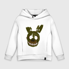 Детское худи Oversize хлопок с принтом FNaF Springtrap в городе Новоалтайск, френч-терри — 70% хлопок, 30% полиэстер. Мягкий теплый начес внутри —100% хлопок | боковые карманы, эластичные манжеты и нижняя кромка, капюшон на магнитной кнопке | Тематика изображения на принте: fnaf | фнаф