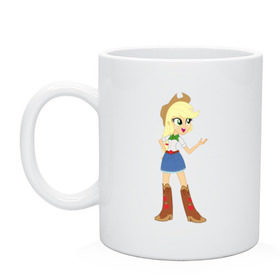 Кружка с принтом Applejack Equestria Girls в городе Новоалтайск, керамика | объем — 330 мл, диаметр — 80 мм. Принт наносится на бока кружки, можно сделать два разных изображения | applejack | equestria girls | mlp | пони