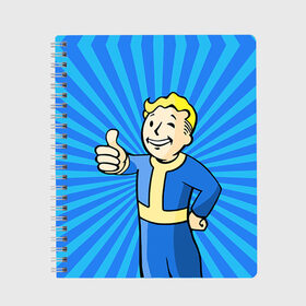 Тетрадь с принтом Fallout в городе Новоалтайск, 100% бумага | 48 листов, плотность листов — 60 г/м2, плотность картонной обложки — 250 г/м2. Листы скреплены сбоку удобной пружинной спиралью. Уголки страниц и обложки скругленные. Цвет линий — светло-серый
 | Тематика изображения на принте: fallout | бункер | постапокалиптические | фалаут | фаллаут | фолаут | фоллаут
