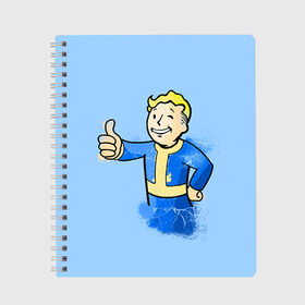 Тетрадь с принтом Fallout в городе Новоалтайск, 100% бумага | 48 листов, плотность листов — 60 г/м2, плотность картонной обложки — 250 г/м2. Листы скреплены сбоку удобной пружинной спиралью. Уголки страниц и обложки скругленные. Цвет линий — светло-серый
 | Тематика изображения на принте: fallout | бункер | постапокалиптические | фалаут | фаллаут | фолаут | фоллаут