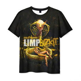 Мужская футболка 3D с принтом Limp Bizkit в городе Новоалтайск, 100% полиэфир | прямой крой, круглый вырез горловины, длина до линии бедер | bizkit | cobra | gold | limp | limp bizkit | бизкит | голд | кобра | лимп | лимп бизкит | лимпбизкит | рок