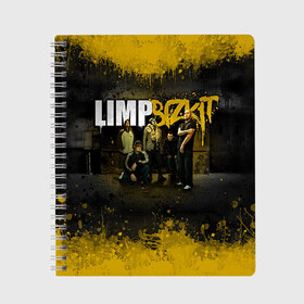 Тетрадь с принтом Limp Bizkit в городе Новоалтайск, 100% бумага | 48 листов, плотность листов — 60 г/м2, плотность картонной обложки — 250 г/м2. Листы скреплены сбоку удобной пружинной спиралью. Уголки страниц и обложки скругленные. Цвет линий — светло-серый
 | bizkit | limp | limp bizkit | бизкит | лимп | лимп бизкит | лимпбизкит | рок