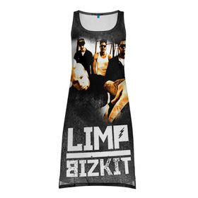 Платье-майка 3D с принтом Limp Bizkit в городе Новоалтайск, 100% полиэстер | полуприлегающий силуэт, широкие бретели, круглый вырез горловины, удлиненный подол сзади. | bizkit | cobra | gold | limp | limp bizkit | бизкит | голд | кобра | лимп | лимп бизкит | лимпбизкит | рок