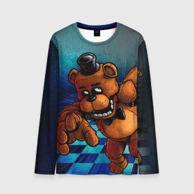 Мужской лонгслив 3D с принтом Five Nights At Freddy`s в городе Новоалтайск, 100% полиэстер | длинные рукава, круглый вырез горловины, полуприлегающий силуэт | five nights at freddys | fnaf | freddy | игры | медведь | мишка | фнаф | фредди