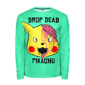 Мужской лонгслив 3D с принтом Drop Dead в городе Новоалтайск, 100% полиэстер | длинные рукава, круглый вырез горловины, полуприлегающий силуэт | drop dead