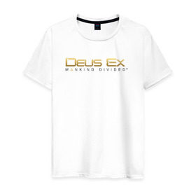 Мужская футболка хлопок с принтом Deus Ex Mankind Divided в городе Новоалтайск, 100% хлопок | прямой крой, круглый вырез горловины, длина до линии бедер, слегка спущенное плечо. | deus ex mankind divided human revolution