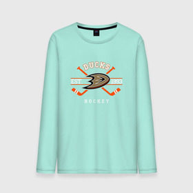 Мужской лонгслив хлопок с принтом Ducks в городе Новоалтайск, 100% хлопок |  | anaheim ducks | ducks | спорт | хоккей