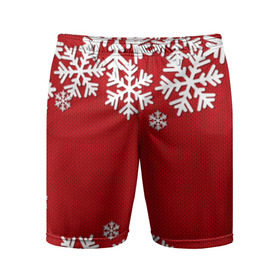 Мужские шорты 3D спортивные с принтом Снежинки в городе Новоалтайск,  |  | new year | snowflake | sweater | winter | зима | новый год | рождество | с новым годом | сhristmas | свитер | снежинка