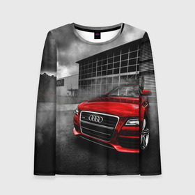 Женский лонгслив 3D с принтом Audi в городе Новоалтайск, 100% полиэстер | длинные рукава, круглый вырез горловины, полуприлегающий силуэт | audi | ауди
