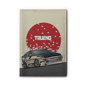 Обложка для автодокументов с принтом Toyota Trueno ae86 в городе Новоалтайск, натуральная кожа |  размер 19,9*13 см; внутри 4 больших “конверта” для документов и один маленький отдел — туда идеально встанут права | 86 | corolla | crane | hachiroku | jdm | toyota | trueno | ае86 | журавлики | тоёта | тойота | труено | хачироку | япония