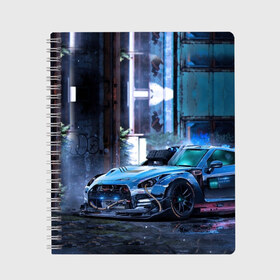 Тетрадь с принтом Nissan GTR R35 в городе Новоалтайск, 100% бумага | 48 листов, плотность листов — 60 г/м2, плотность картонной обложки — 250 г/м2. Листы скреплены сбоку удобной пружинной спиралью. Уголки страниц и обложки скругленные. Цвет линий — светло-серый
 | gtr | nismo | nissan | nissan gtr | r35 | гтр | низмо | ниссан
