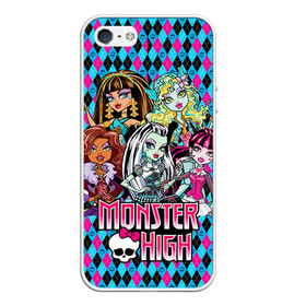 Чехол для iPhone 5/5S матовый с принтом Monster High в городе Новоалтайск, Силикон | Область печати: задняя сторона чехла, без боковых панелей | монстер хай