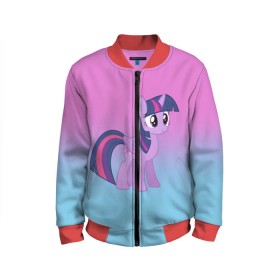 Детский бомбер 3D с принтом My Little Pony в городе Новоалтайск, 100% полиэстер | застегивается на молнию, по бокам два кармана без застежек, мягкие манжеты, по низу бомбера и на воротнике — эластичная резинка | friendship is magic | mlp | my little pony | pinky pie | pony | swag | дружба | литл пони | мой маленький пони | пони | поняши | поняшки | сваг | свэг | чудо