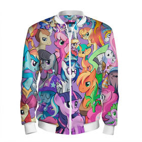 Мужской бомбер 3D с принтом My Little Pony в городе Новоалтайск, 100% полиэстер | застегивается на молнию, по бокам два кармана без застежек, по низу бомбера и на воротнике - эластичная резинка | friendship is magic | mlp | my little pony | pinky pie | pony | swag | дружба | литл пони | мой маленький пони | пони | поняши | поняшки | сваг | свэг | чудо