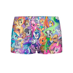 Мужские трусы 3D с принтом My Little Pony в городе Новоалтайск, 50% хлопок, 50% полиэстер | классическая посадка, на поясе мягкая тканевая резинка | friendship is magic | mlp | my little pony | pinky pie | pony | swag | дружба | литл пони | мой маленький пони | пони | поняши | поняшки | сваг | свэг | чудо